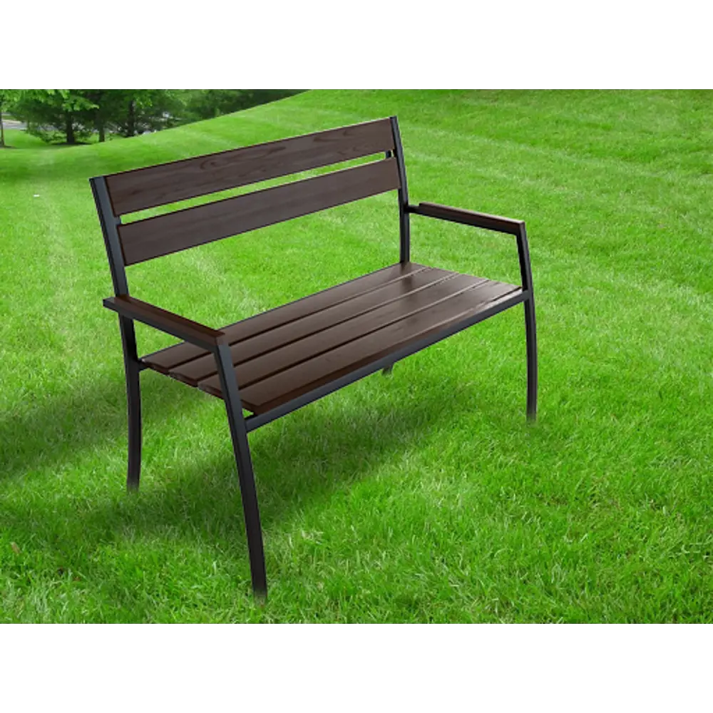 Скамья садовая разборная Garden 113х56х85.6 см металл/дерево темно-коричневая Santreyd STLM-2042046 - Вид №3