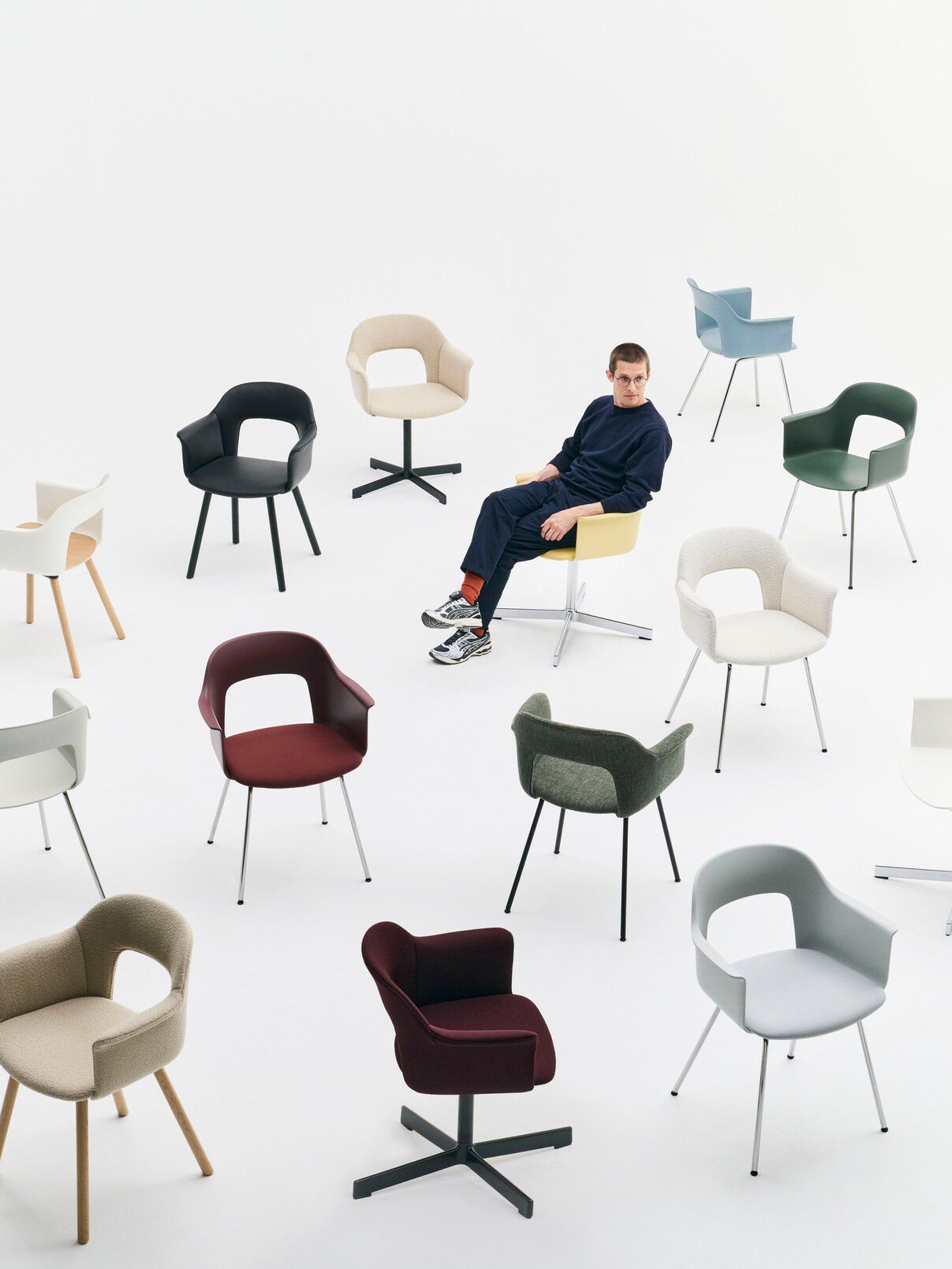 Мягкое кресло с открытой спинкой с подлокотниками Hay макет ARCH-00068393 - Вид №17