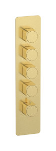 External part of thermostatic 4 ways, square plate, vertical, soft handle WE ARE IB eua416isneo_1 Brushed Pale Gold Aqua