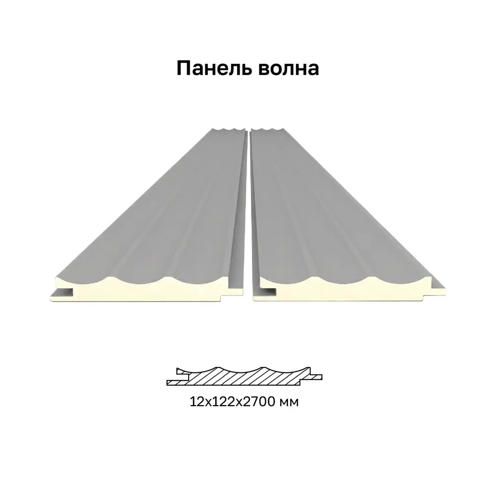 Реечная панель Волна прямоугольник МДФ цвет белый 2700x122x12 мм 4 шт Santreyd STLM-2160887 - Вид №9