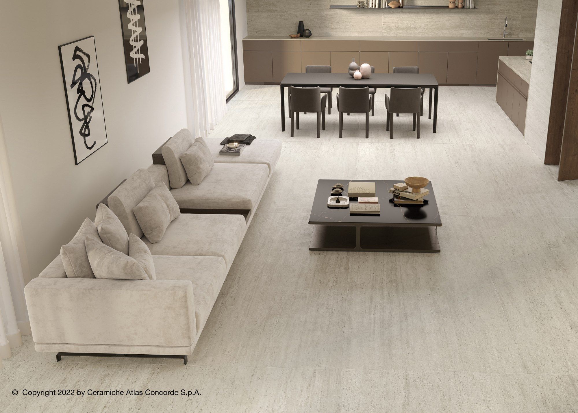 Пол / керамогранит с мраморным эффектом Atlas Concorde Marvel Travertine ARCH-00039068 - Вид №7