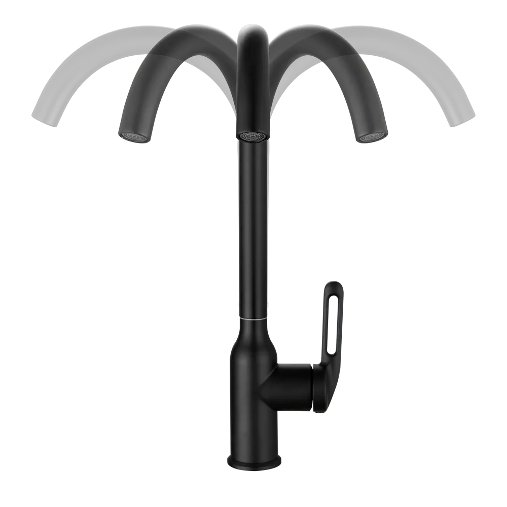 Смеситель для кухни Haiba черный с поворотным изливом 29 см 89396807 STLM-1569384 - Вид №3