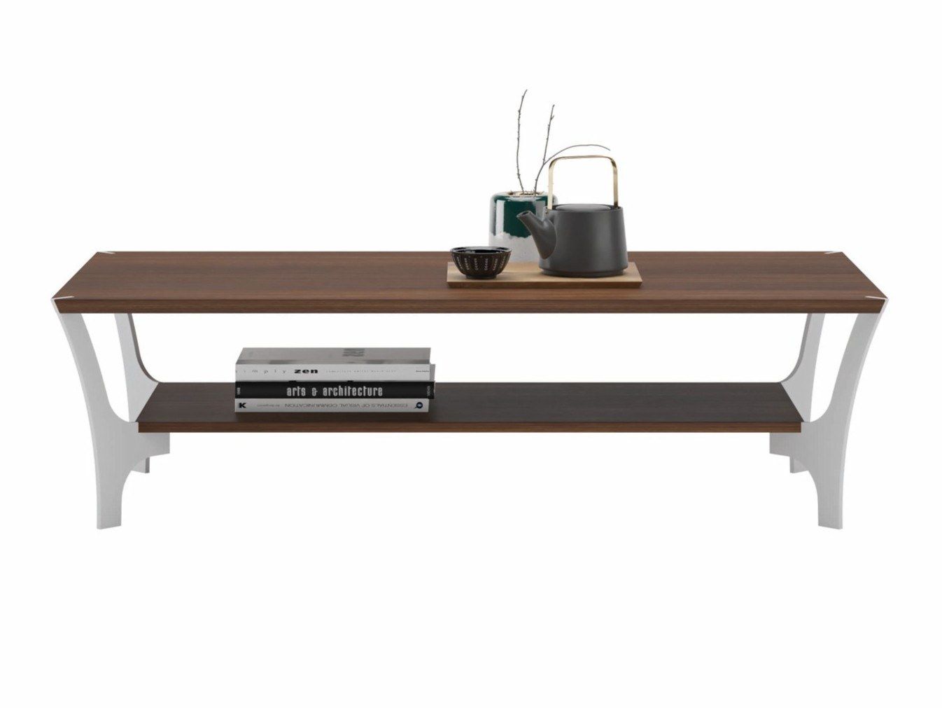 Прямоугольный журнальный столик из шпона с журнальной стойкой Ersa Ravel ARCH-00034976 - Вид №1