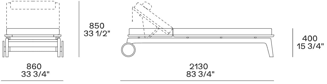 Тканевая откидная Садовая кровать с колесами Poliform Магнолия ARCH-00139197 - Вид №2