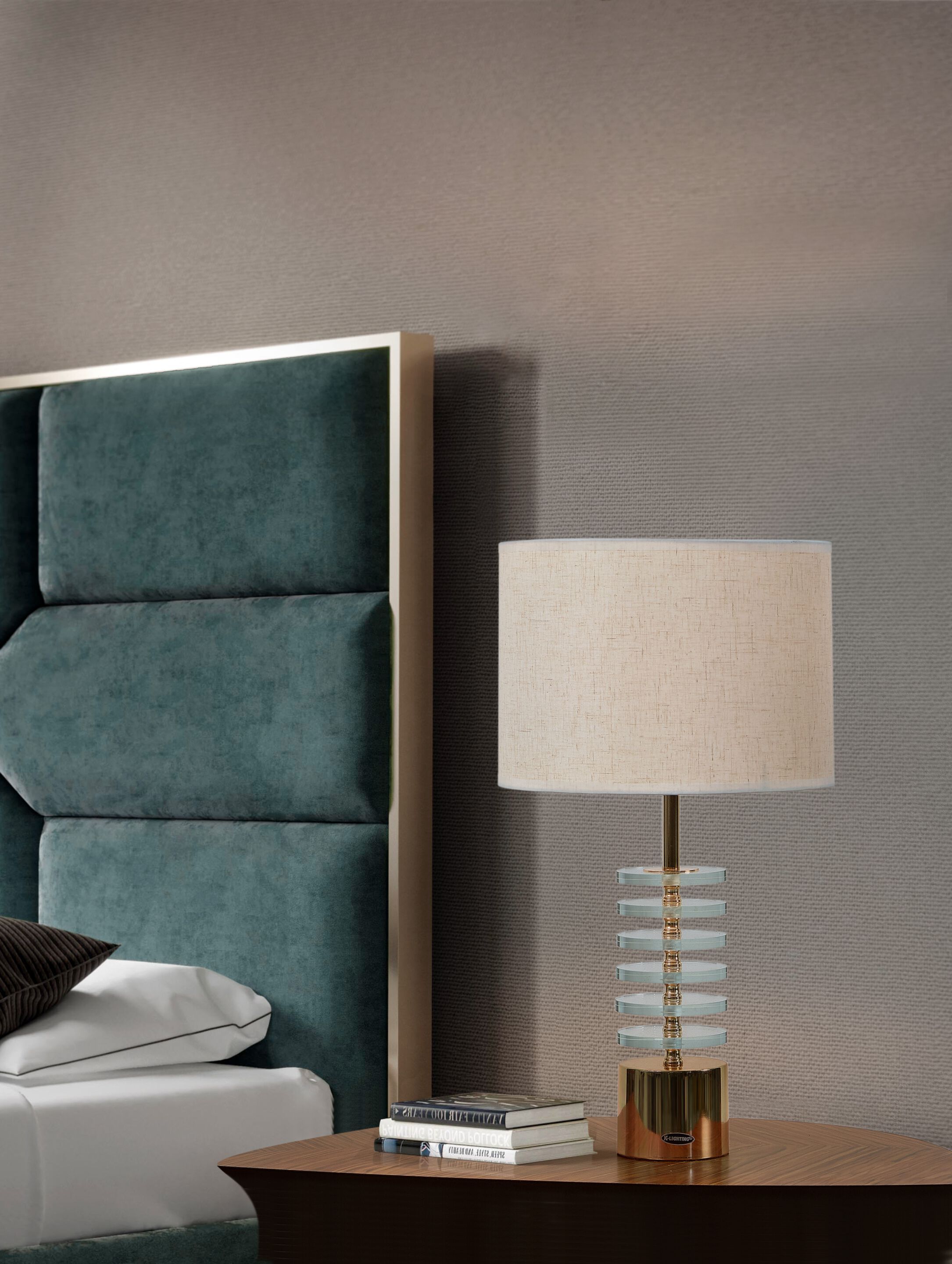 Настольная лампа из стекла и ткани K-Lighting MÉTIS ARCH-00023974 - Вид №3