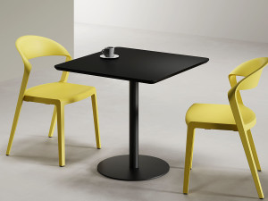 Квадратный стол из нержавеющей стали с центральным основанием