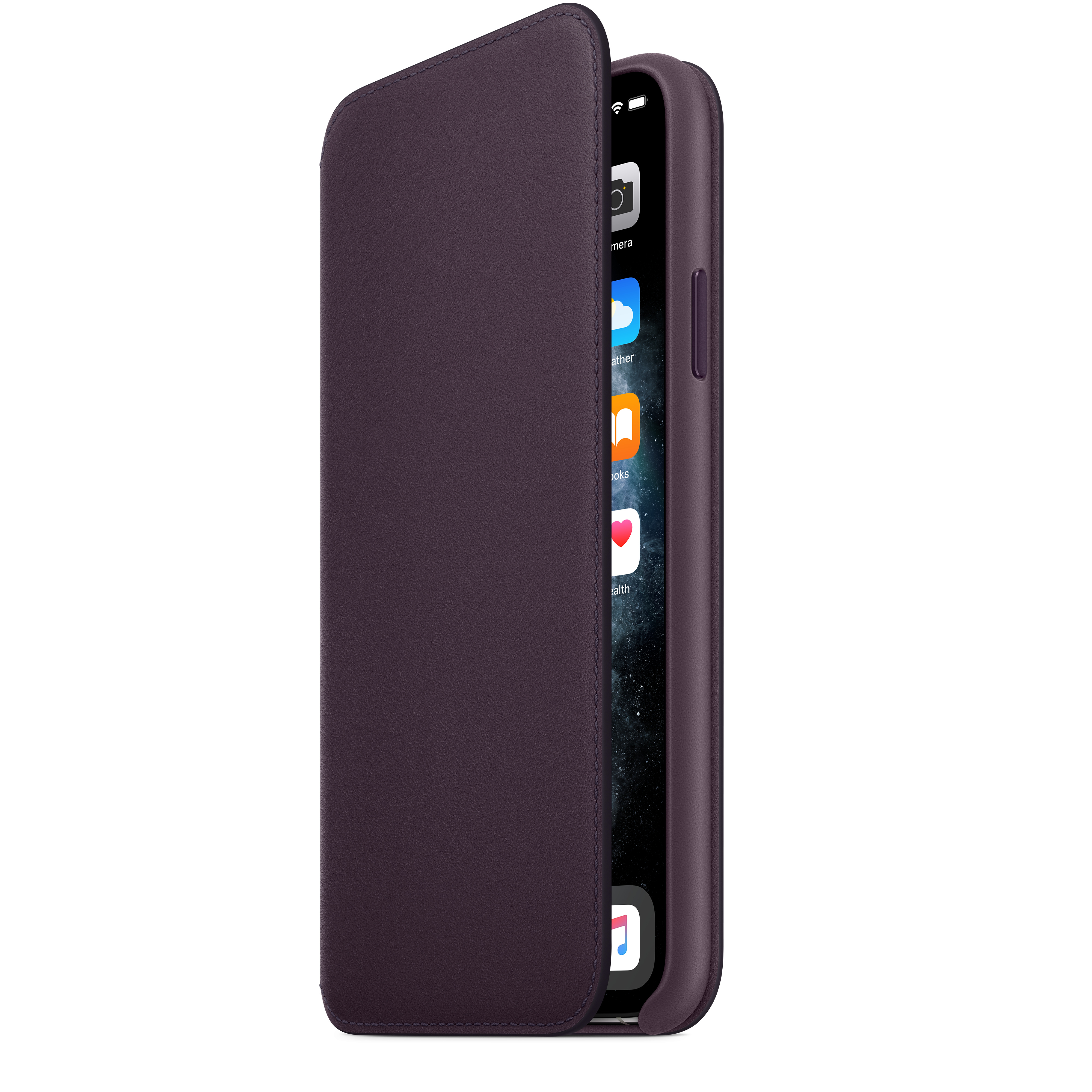 MX092ZM/A Iphone 11 pro max leather folio - aubergine Apple Santreyd  - Вид №4