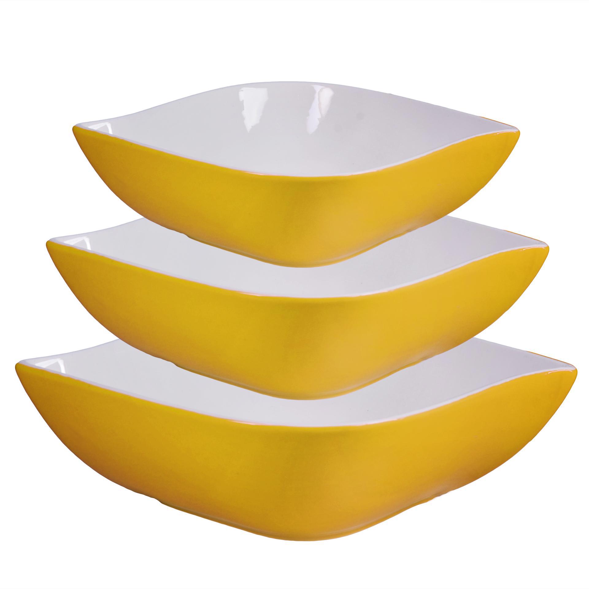 90188642 Набор салатниц керамика цвет желтый 3 шт 29593 STLM-0126051 LORAINE