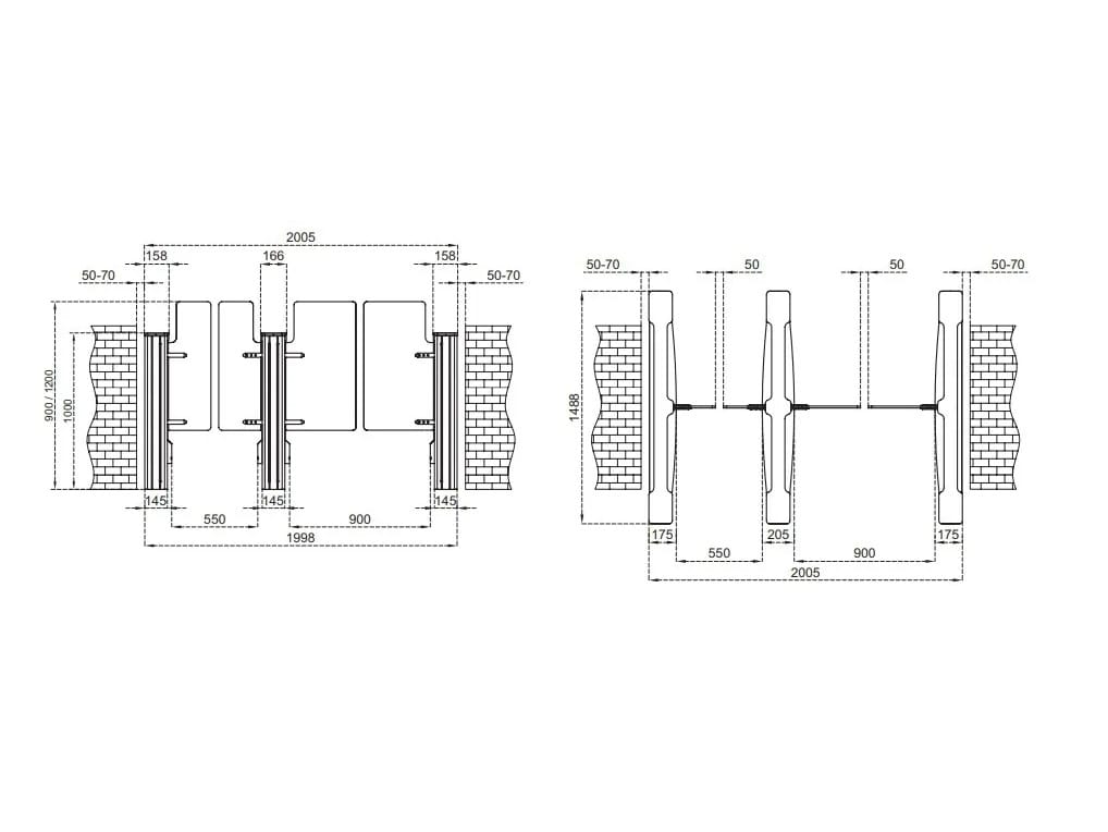 Моторизованный дверной проем с распашными дверями CAME PG03-55 ARCH-00030049 - Вид №4