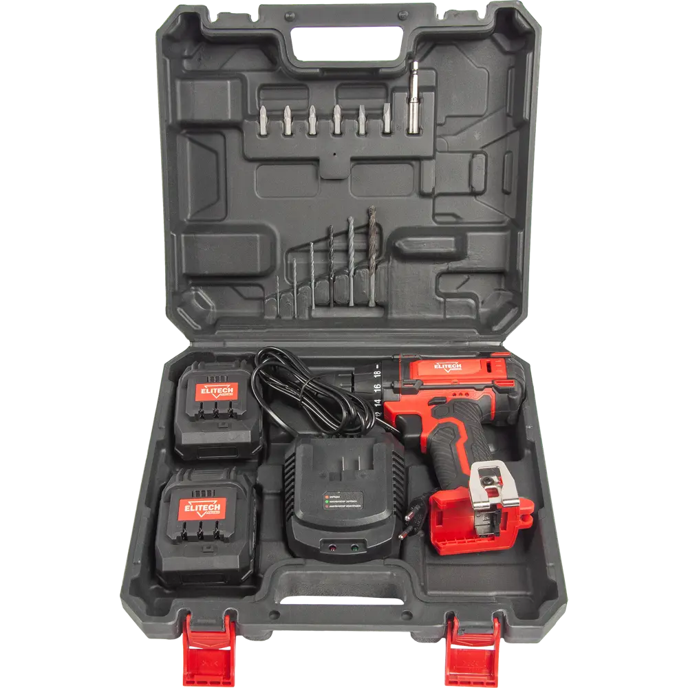 Дрель-шуруповерт аккумуляторная Elitech ДА 12СЛ2 12 В 2x1.7 Ач STLM-2174708 - Вид №5