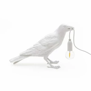 Настольная лампа Bird White Waiting от Seletti 14732 SELETTI ЖИВОТНЫЕ, С ПТИЧКОЙ 244952 Белый