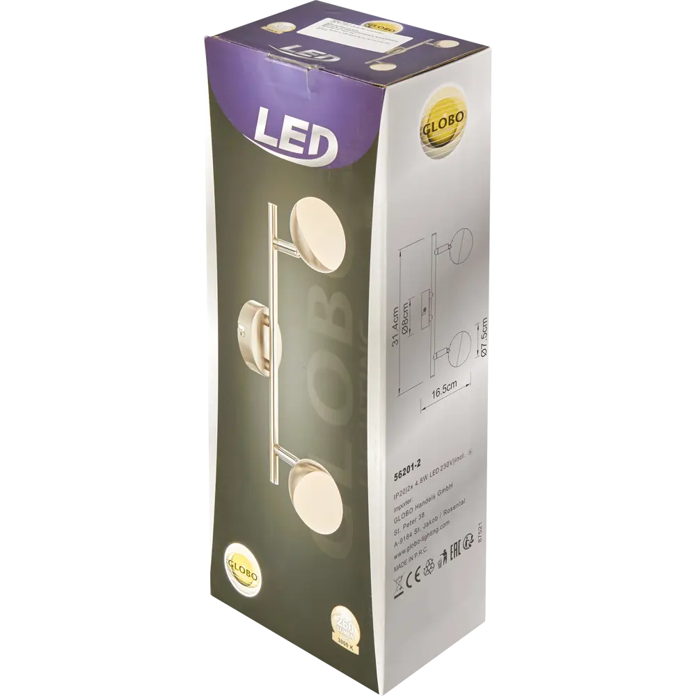 Спот светодиодный Globo 56201, 2x4.8 Вт, цвет матовый никель STLM-2098658 - Вид №7