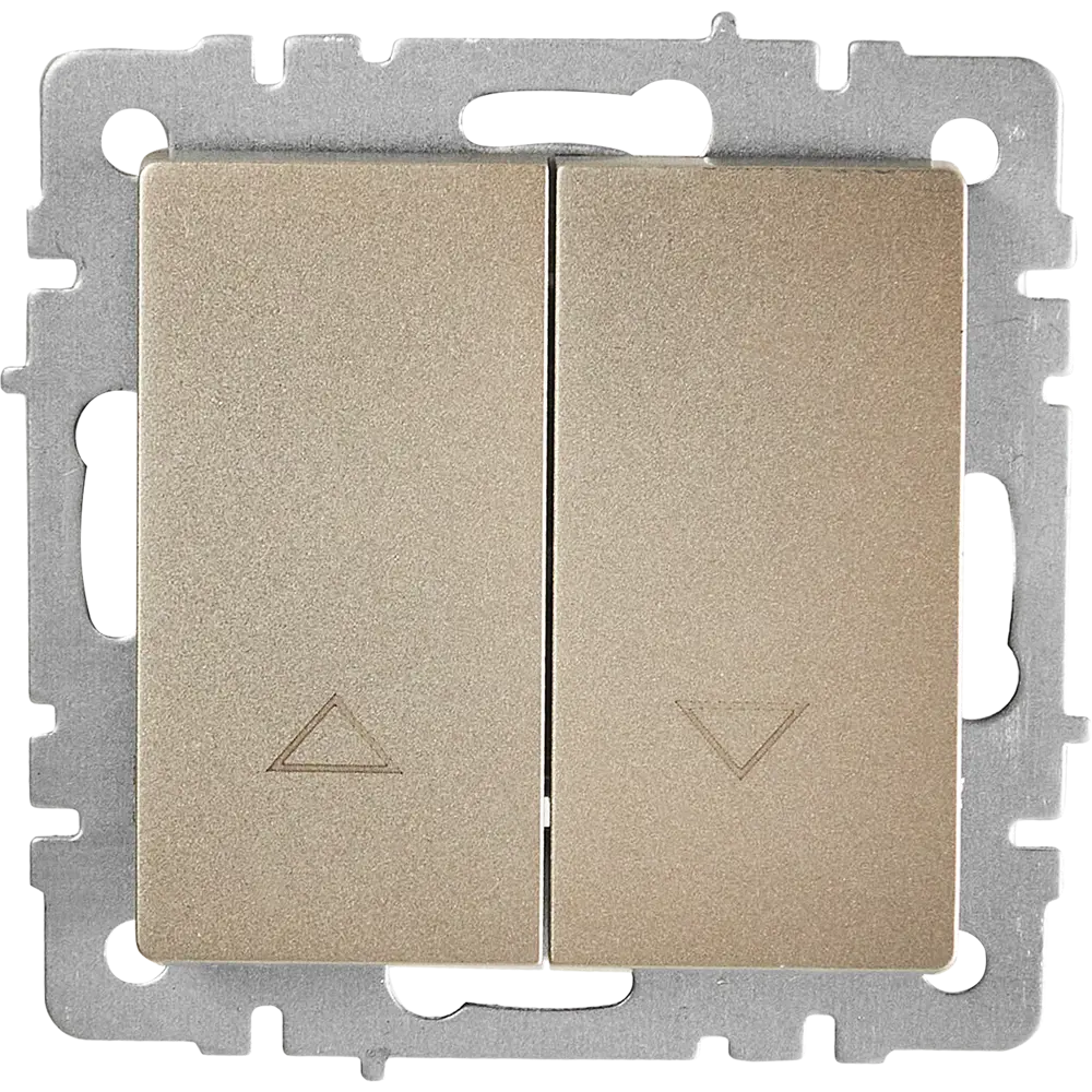 87761744 Выключатель встраиваемый IEK Brite жалюзи цвет шампань STLM-1107272 - Вид №1