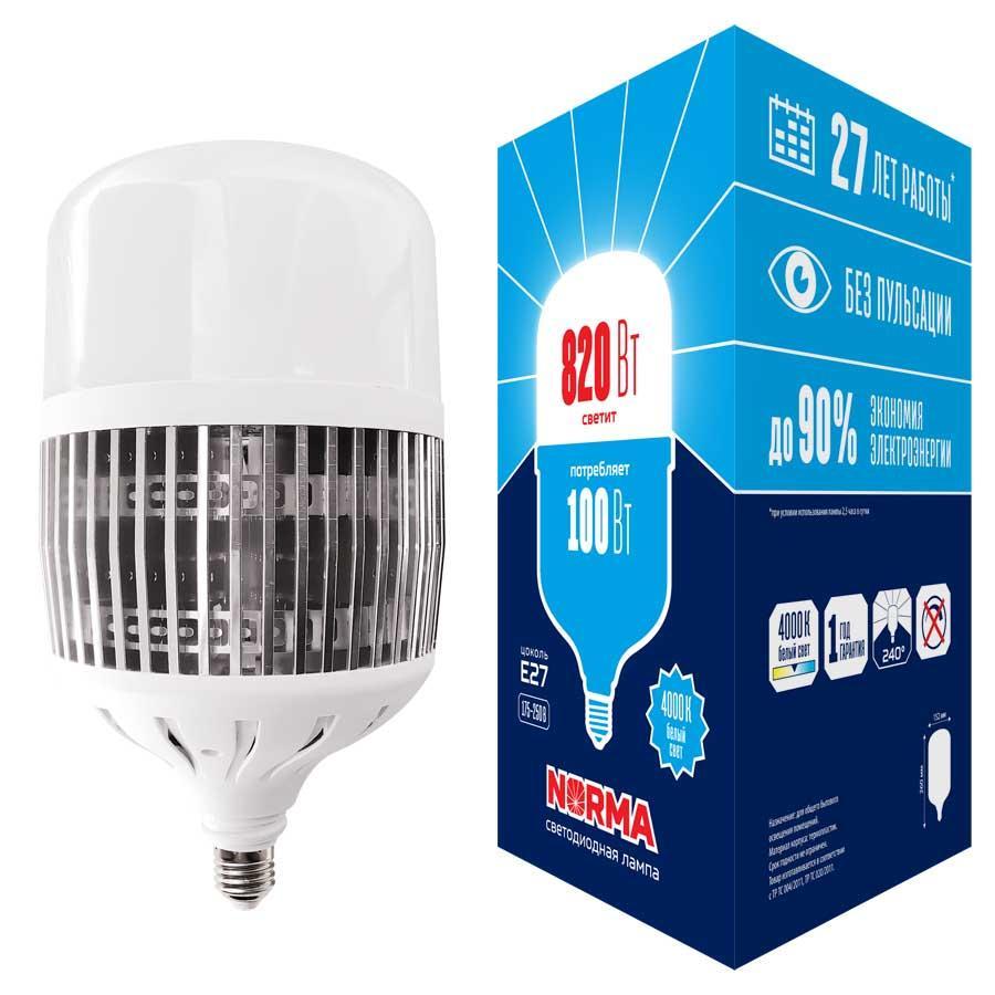 LED-M80-100W/4000K/E27/FR/NR Лампа LED сверхмощная E27 100W 4000K матовая UL-00006797 Volpe Norma LED-M80