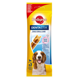 Т00007603 Лакомство для собак Denta Stix для ухода за зубами для щенков и собак средних пород 77г PEDIGREE