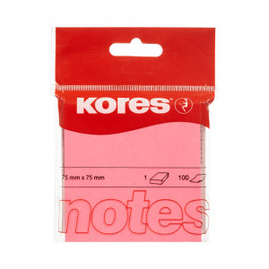 330461 Бумага для заметок розовая в блоке ( 7.5х7.5 см) 100 л. неоновая Kores