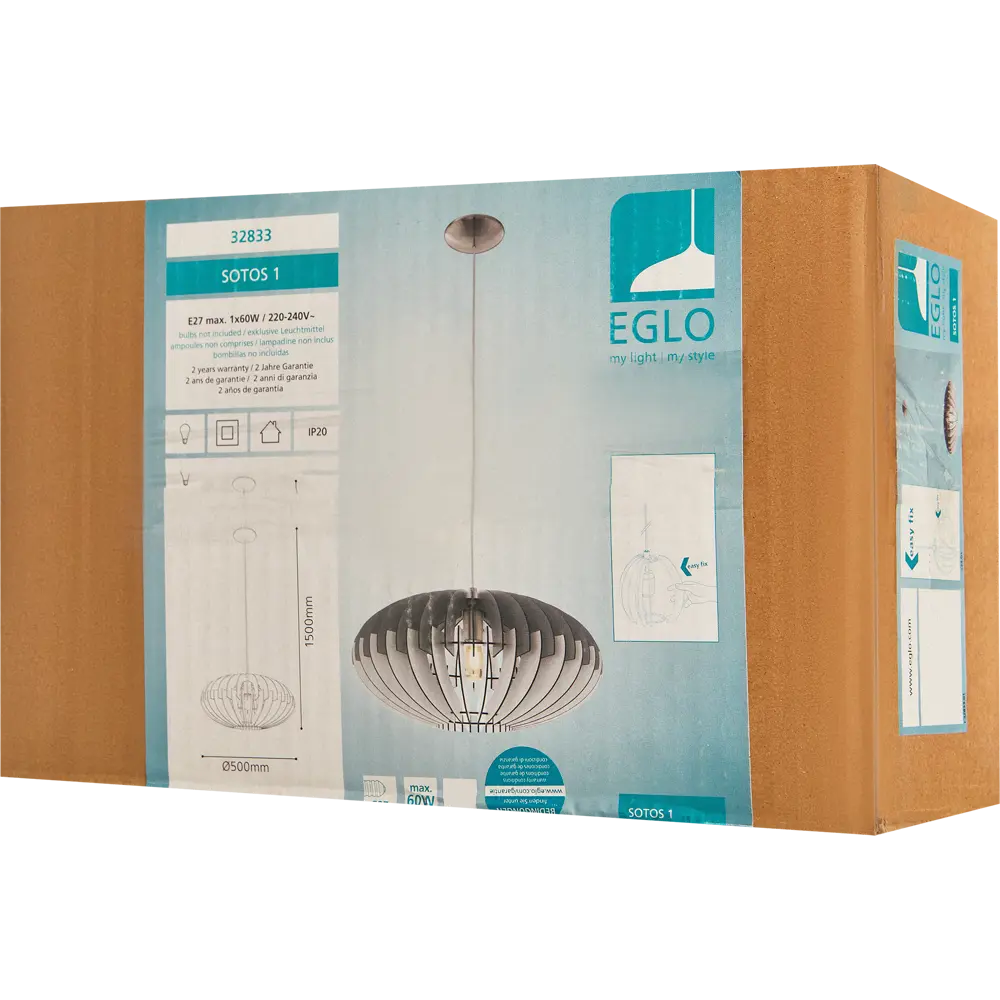 Светильник подвесной «Sotos 1» 1 лампа цвет серый Eglo STLM-2167363 - Вид №6