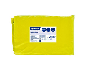 W40Y Одноразовые мешки для мусора, 70 x 110 см, вместимость 120 л, 50 шт. в упаковке, ЖЕЛТЫЕ, LDPE Merida