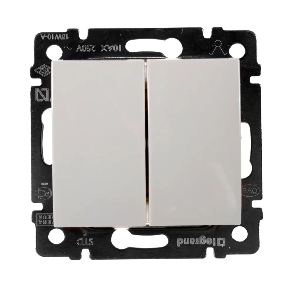 Выключатель двухклавишный Legrand Valena Classic слоновая кость 11273696 STLM-1118351