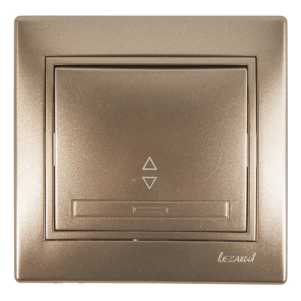 Выключатель Lezard Mira, проходной, с вставкой, светло-коричневый металлик STLM-2186449