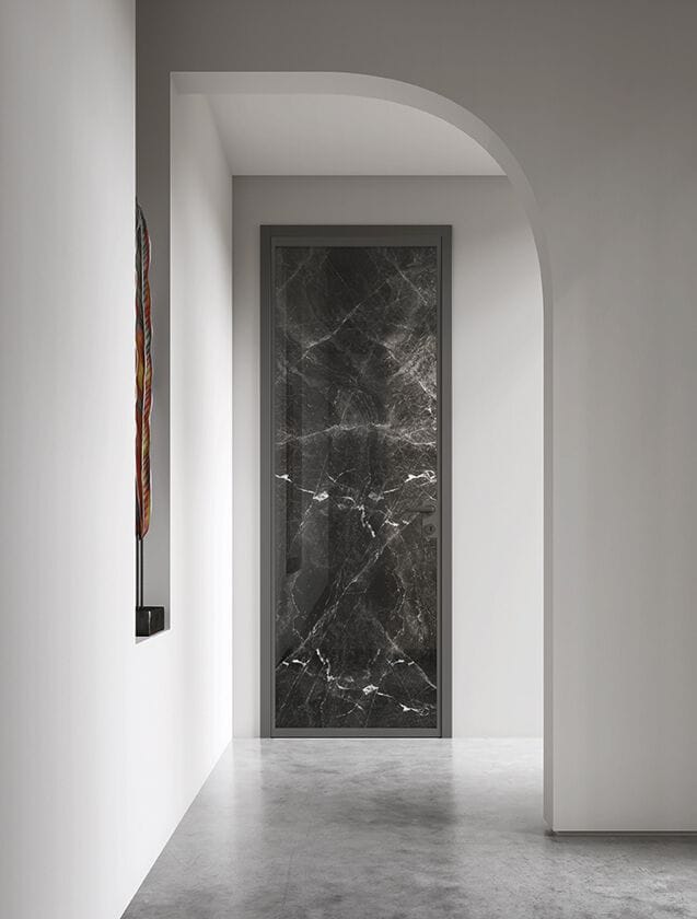 Распашная дверь из алюминия и Laminam® со скрытыми петлями Venus Design Вера ARCH-00005749