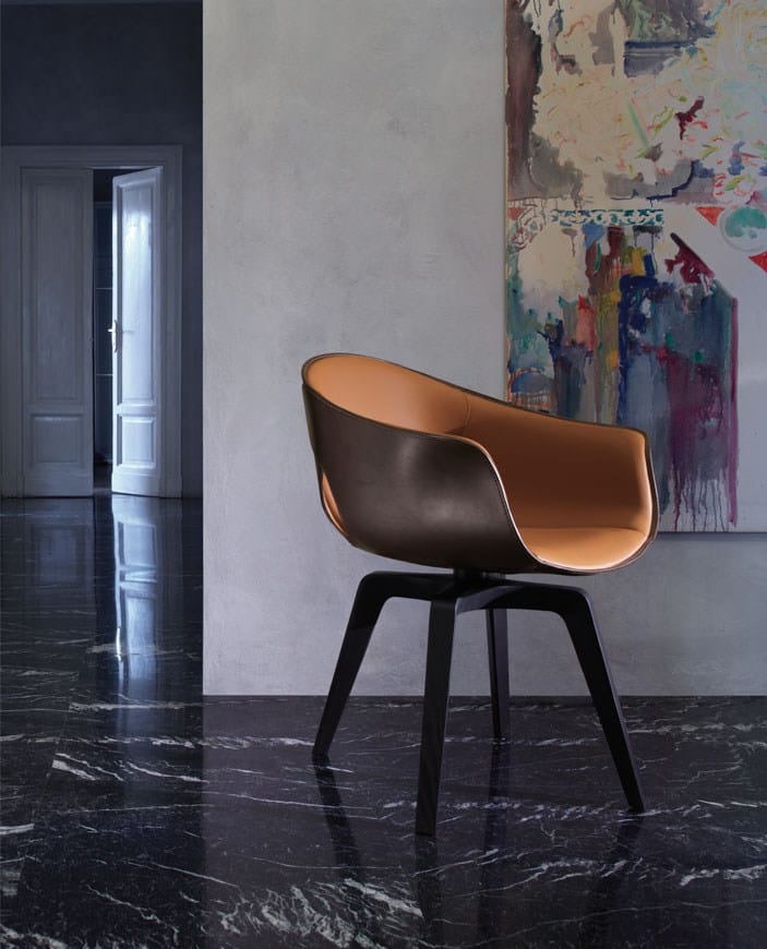 Кожаный поворотный стул с подлокотниками Poltrona Frau офис-офисные кресла ARCH-00130096 - Вид №6