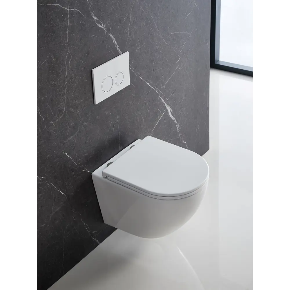 Комплект инсталляция и унитаз Culto Eddy безободковый с микролифтом клавиша цвет белый STLM-2103551 - Вид №9