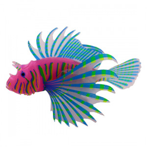 ПР0034729 Декор для аквариумов Рыба-лев цветная силиконовая, светящаяся в темноте,мал. 10х8х2,5см JELLYFISH