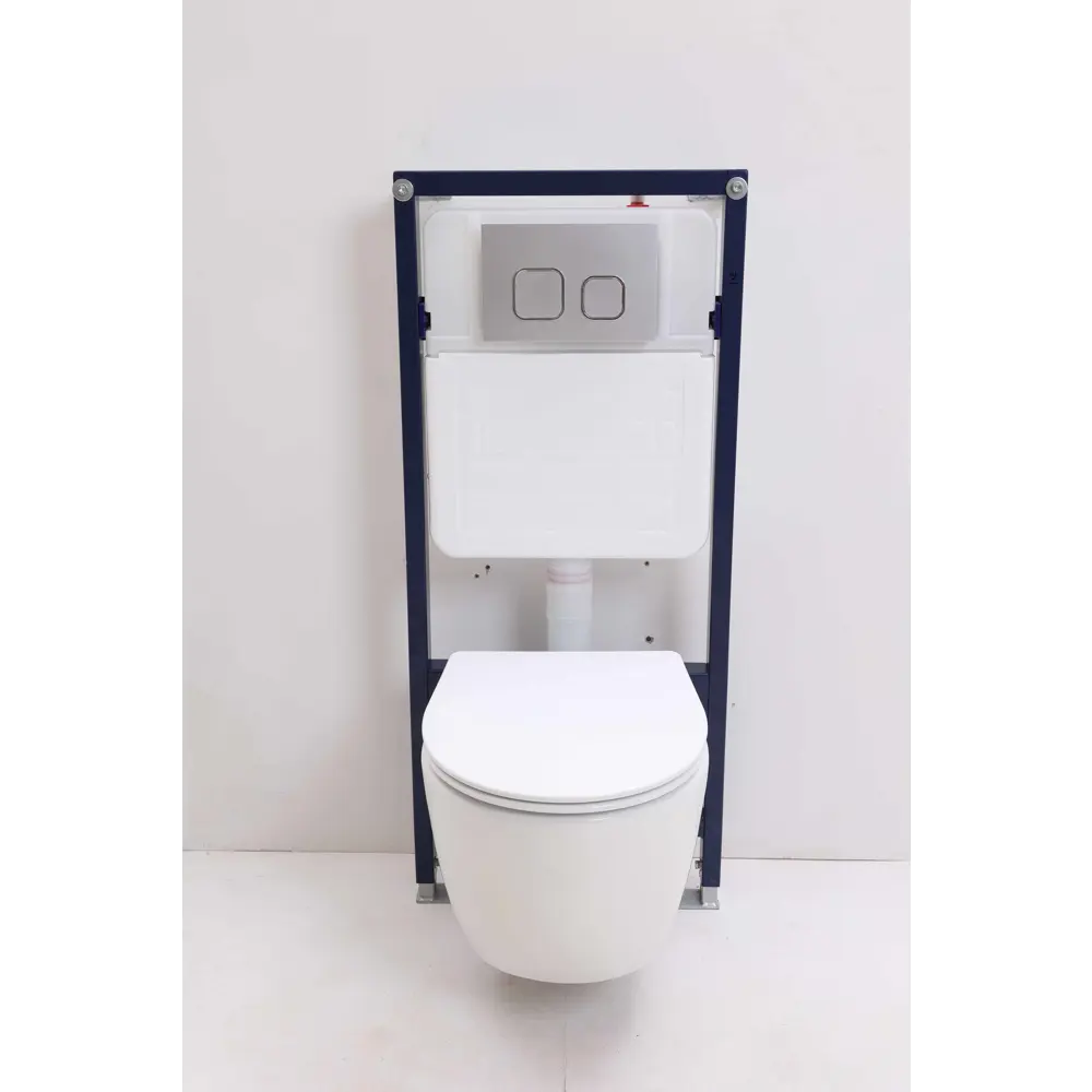 Комплект инсталляция Grant с унитазом Aura Торнадо безободковый с микролифтом клавиша цвет хром Santreyd STLM-2139018 - Вид №2