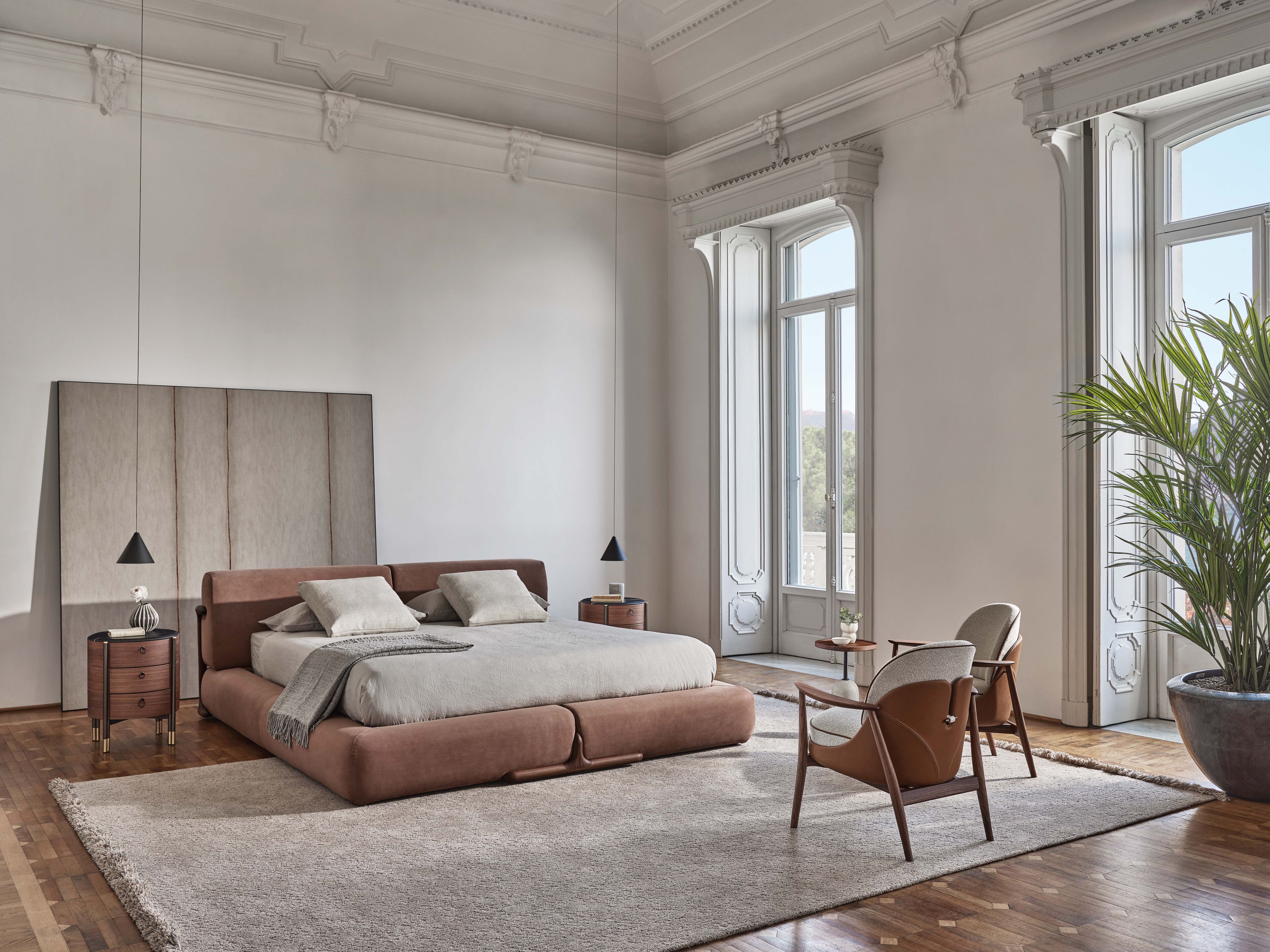 Двуспальная мягкая кровать из ткани Porada Twenty-Four ARCH-00126907 - Вид №1