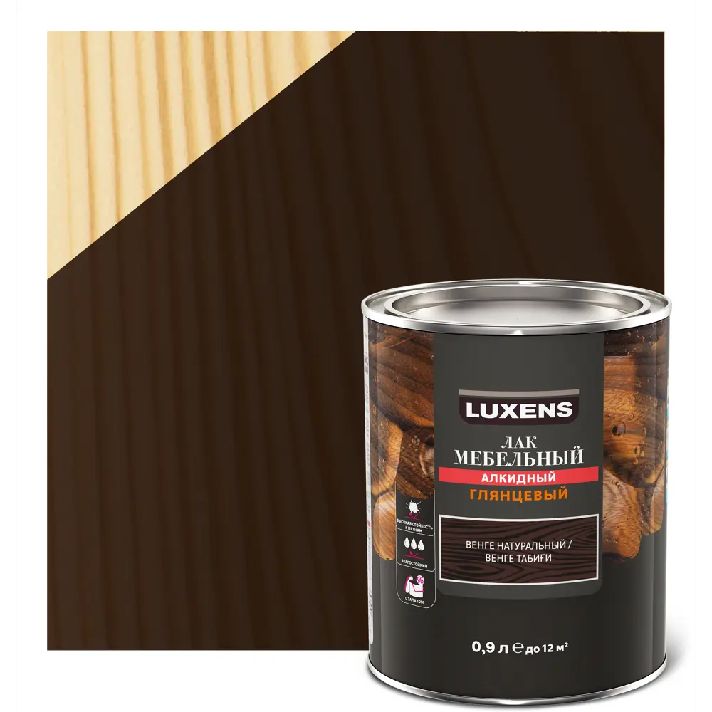 LUXENS Мебельный лак Венге глянцевый для деревянных поверхностей 0,9 л 82575523 STLM-0030348