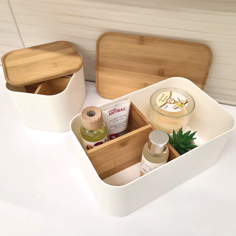 Прозрачная корзина для хранения SENSEA Bamboo с пробковой крышкой 82754670 STLM-0035523 - Вид №6