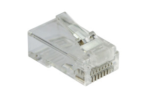 17586330 Коннектор RJ45, тип EZ 8P8C, UTP, cat.5e, универсал, со вставкой, 100 шт LAN-EZ45-8P8C/U5E-100 LANMASTER