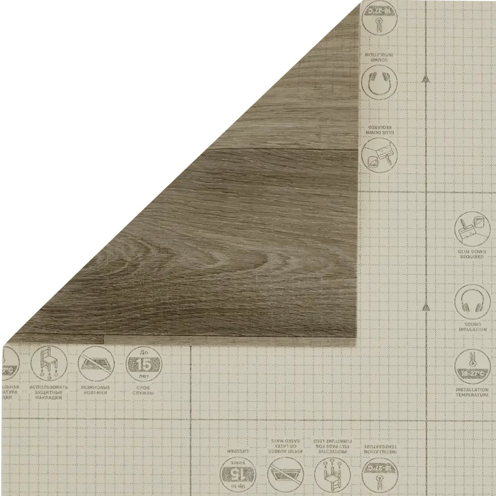 Линолеум Дуб монгольский 21 класс толщина 2.4 мм 3.5 м IVC STLM-2035786 - Вид №4