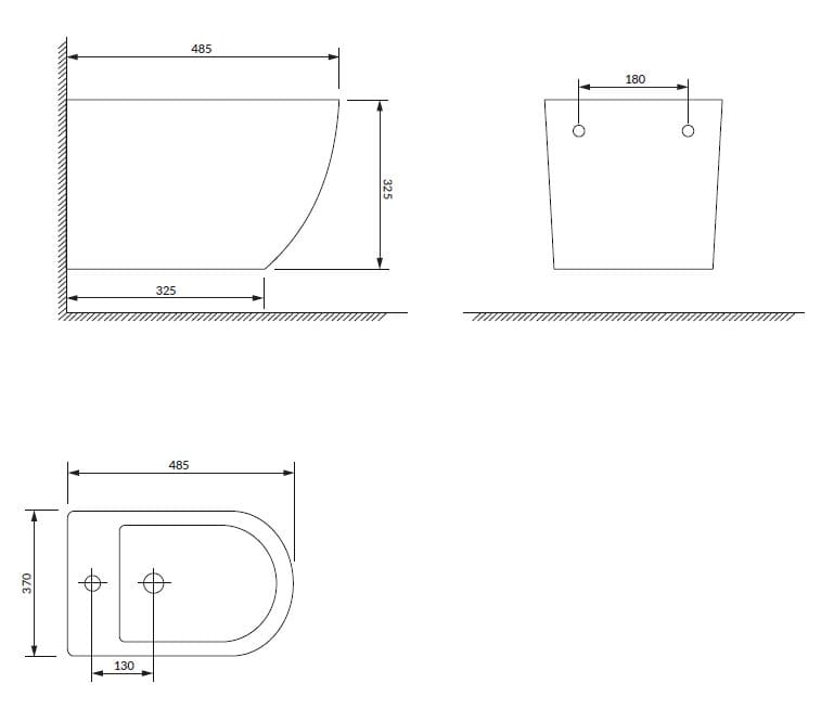 Подвесное биде из керамических материалов OMNIRES Оттава ARCH-00086491 - Вид №4