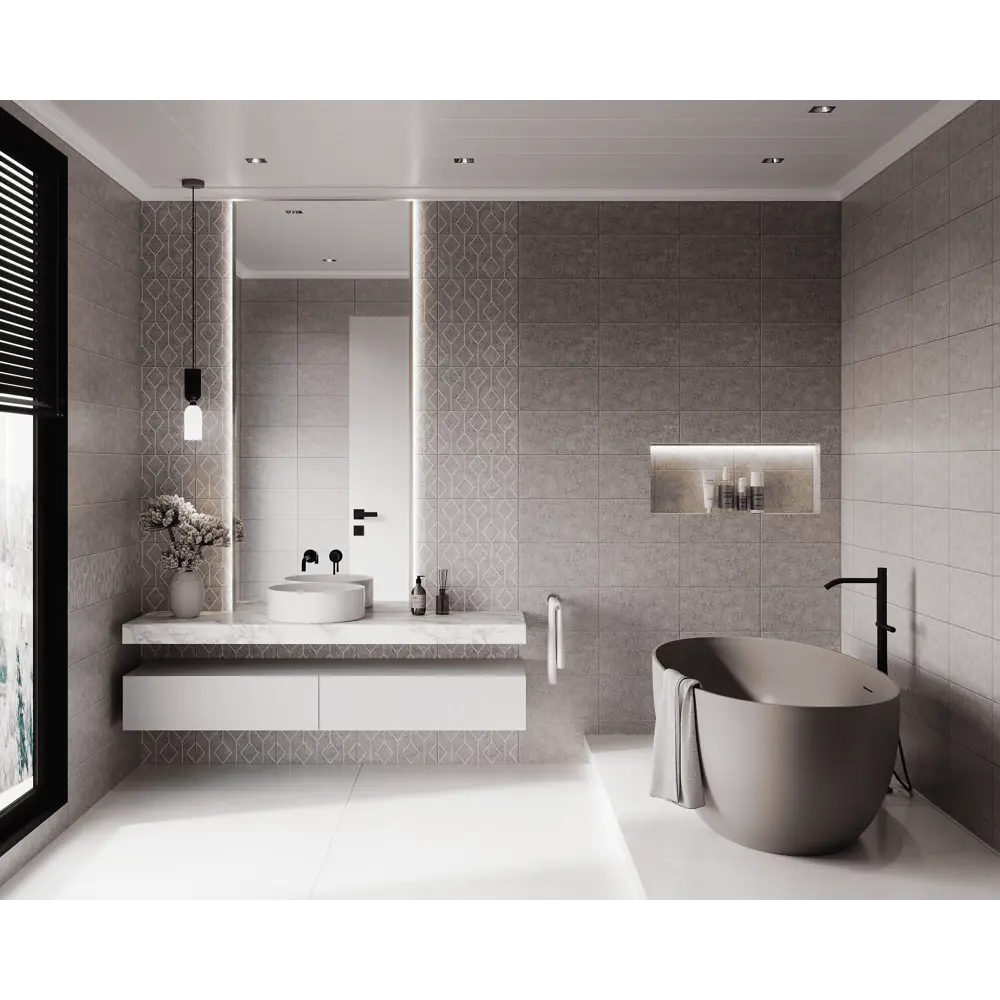 VENTA Альфа: ПВХ панель серо-белая для влажных помещений 89414161 STLM-1577023 - Вид №2