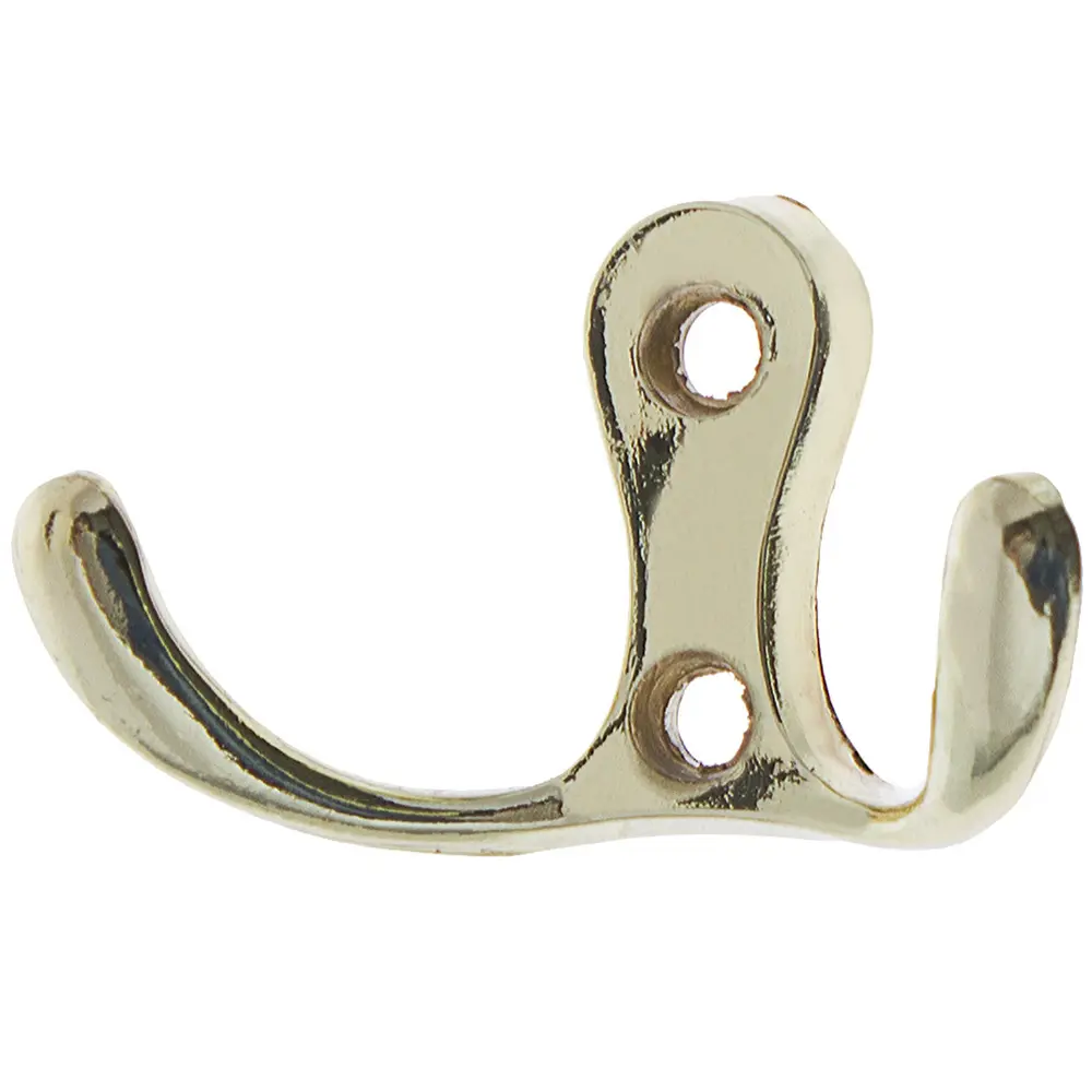 Крючок максимальная нагрузка 10 кг 30 мм сталь крепление на саморезы цвет латунь Santreyd STLM-2100039