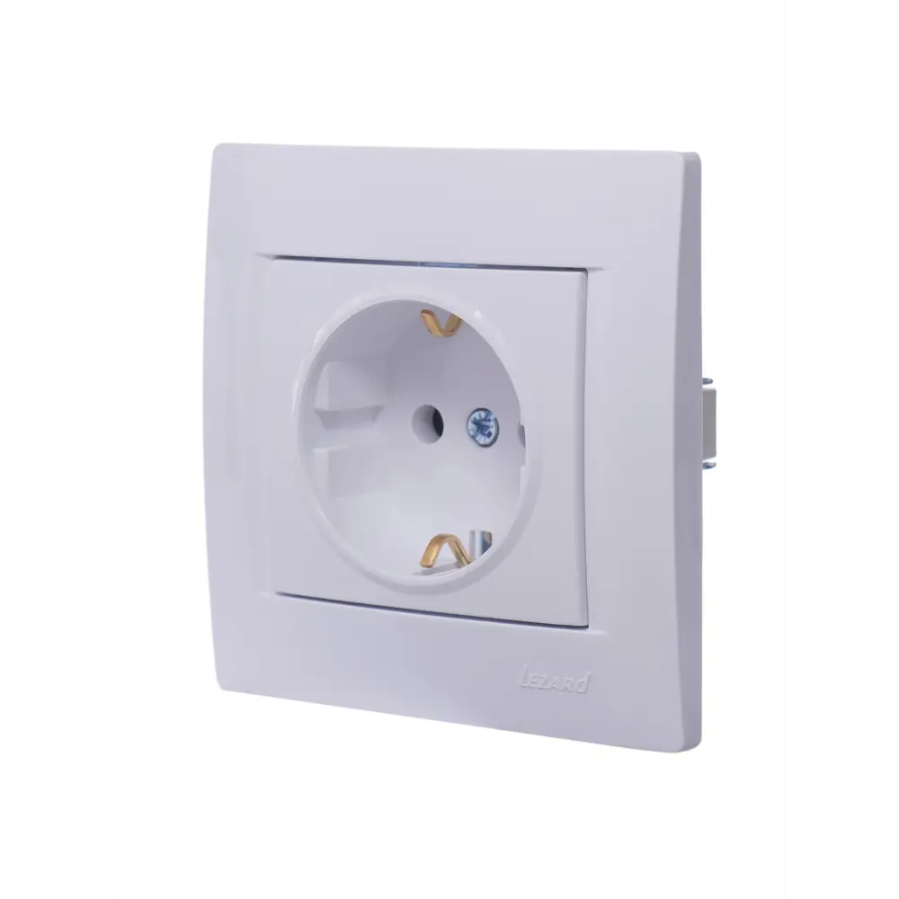 Розетка Lezard Karina с заземлением цвет белый STLM-2125597 - Вид №6