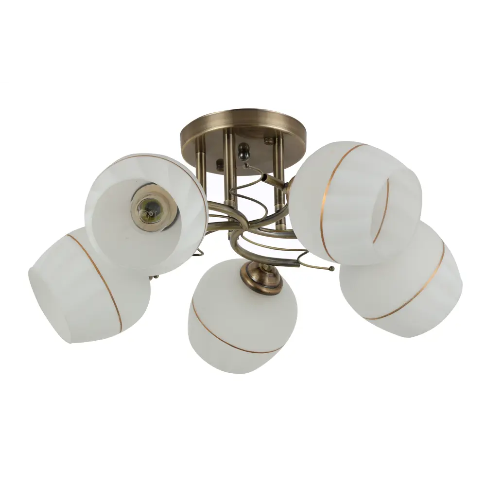 Люстра потолочная Aurel, 5 ламп, 12 м², цвет античная бронза/белый Rivoli STLM-2179513