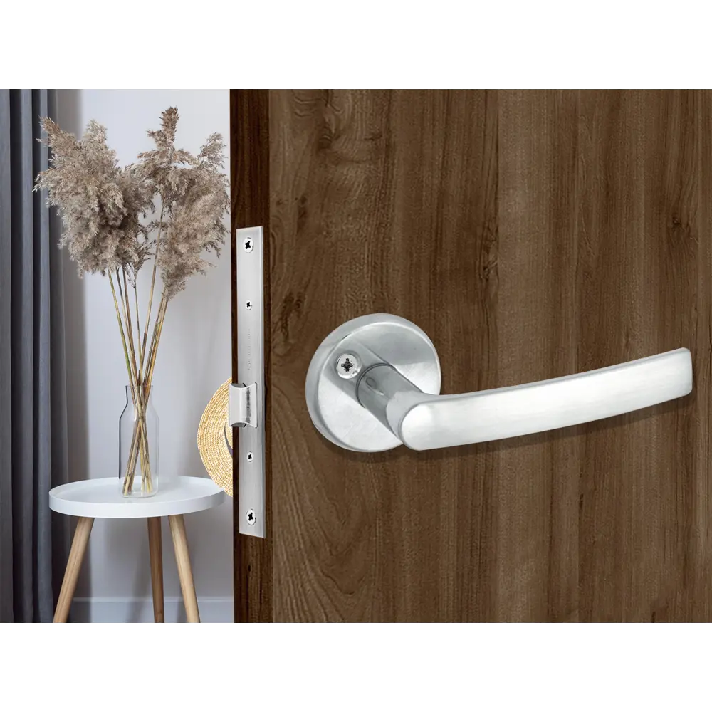 Дверные ручки на розетке Фабрика Замков 016 SC с матовым хромом 18810141 STLM-0012953 - Вид №7