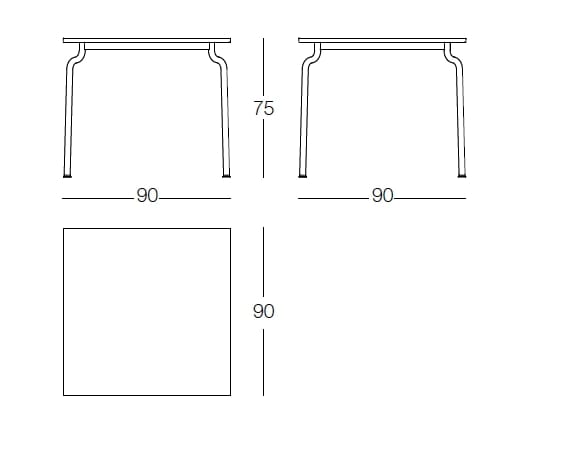 Стальной квадратный стол Magis Юг ARCH-00053364 - Вид №3