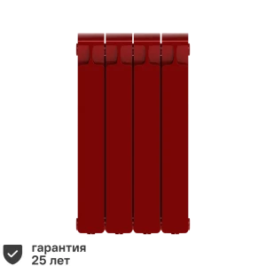 Радиатор секционный Rifar Monolit M50004RAL3011 500/100 4 секции боковое подключение биметалл бордо