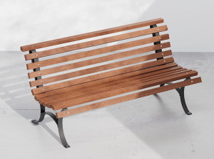 Металлическая скамья со спинкой
