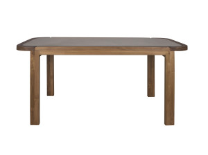 Деревянный и стеклянный прямоугольный садовый стол