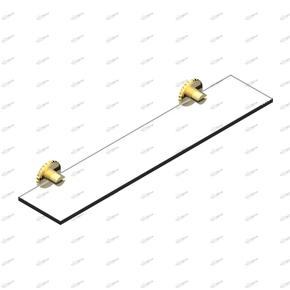 G9G-564 Полка стеклянная 60 cм с кронштейнами Thg-paris System с говлитом Покрытие PVD золотистый цвет G9G-564 CAT.F