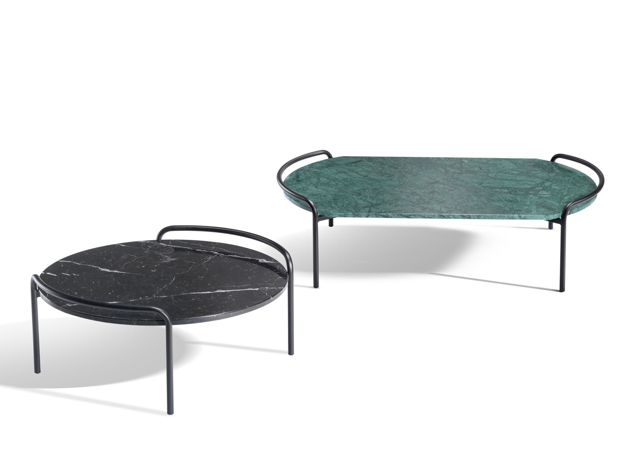 Металлический журнальный столик с круглой или прямоугольной мраморной столешницей GABER POMPON ARCH-00076666 - Вид №4