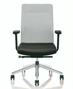 ZÜCO Поворотное офисное кресло из кожи и ткани с подлокотниками Cubo flex Cf 102