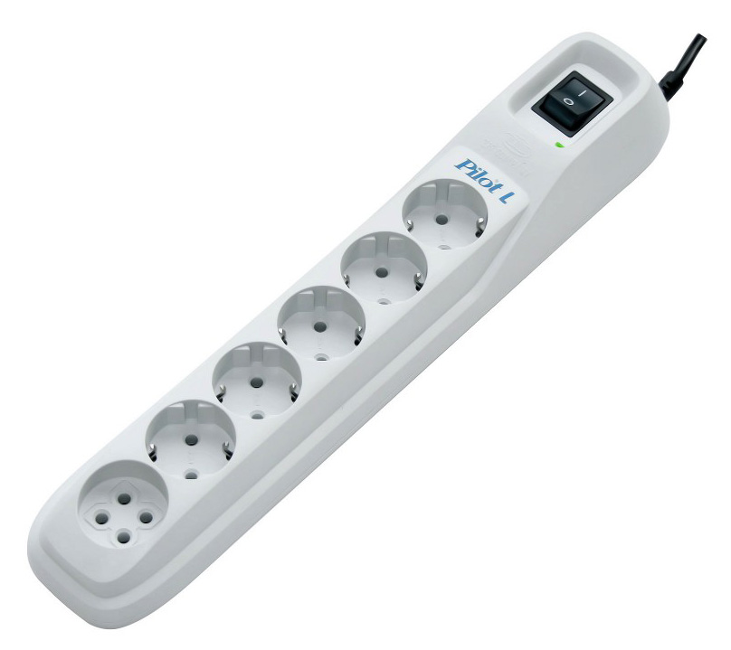 Pilot L-6 10M Surge protector , 6 outlets (5+1), white ZIS Santreyd 