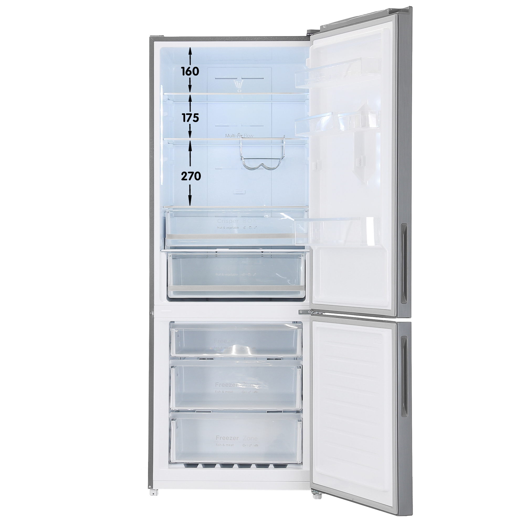 5401279 Холодильник с морозильником   DEXP B4-44AMG серебристый STDN-0051278 - Вид №1