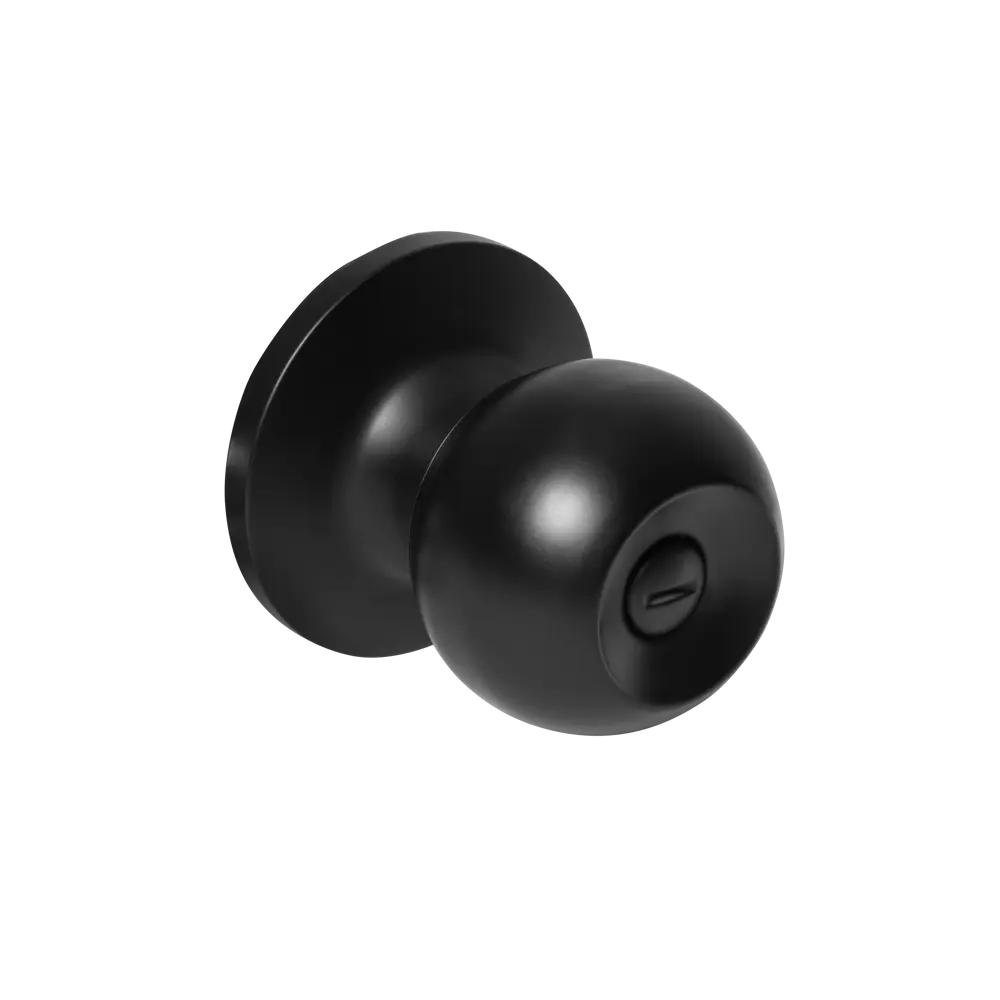 ФАБРИКА ЗАМКОВ Ручка-кноб 6073 черная с фиксатором для межкомнатных дверей 89347009 STLM-1502800